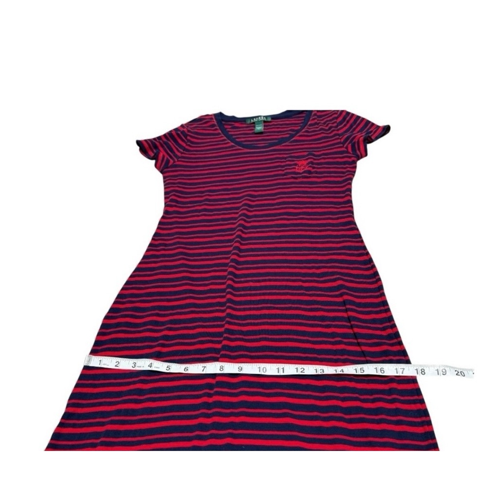 Lauren Ralph Lauren Women's Striped Maxi Dress Size Small Navy Red 100% Cotton - Picture 10 of 12